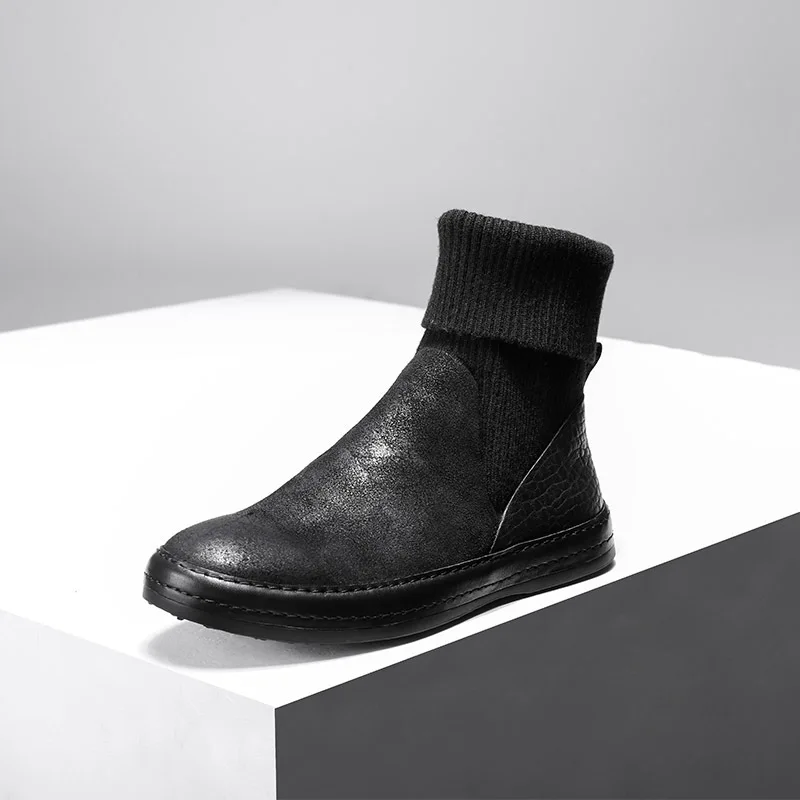 Мужские носки; ботинки из натуральной коровьей кожи без шнуровки; роскошные высокие кроссовки до щиколотки; зимние винтажные вязаные ботин... Мужские носки; ботинки из натуральной коровьей кожи без шнуровки; роскошные высокие кроссовки до щиколотки; зимние винтажные вязаные ботин...