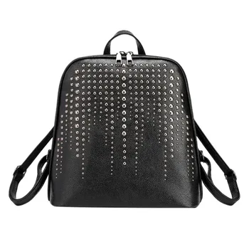 

Classic Women's Fashion Street Backpack retro Large Capacity Zip Pocket Backpack Multi-Function Bagpack Ladies School Backpack