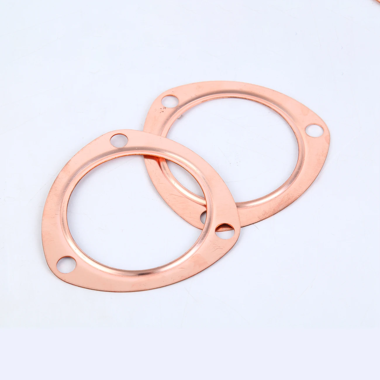 

Samger 2pcs Copper Header Exhaust Collector Gaskets Exhaust Gaskets for all 3inch 76mm exhaust valve kit accessories