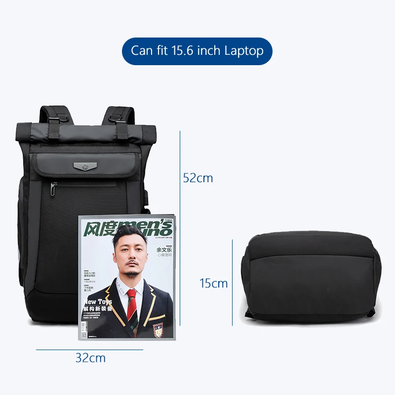 OZUKO, мужской рюкзак, модный школьный ранец для подростков, мужской, 15,6 дюймов, рюкзаки для ноутбука, водоотталкивающая, Оксфорд, дорожная сумка, USB Mochila