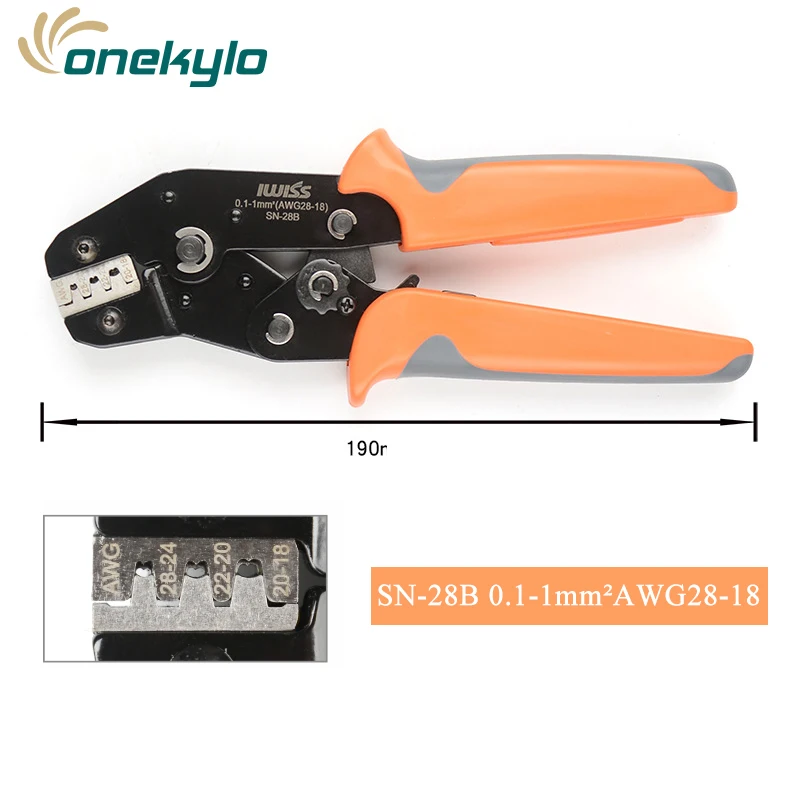 IWISS Crimping Tools SN-28B 1550PCS Dupont Terminals Male/Female Pin Connectors 0.1-1.0mm² crimper plier Set for 2.54mm 3.96mm