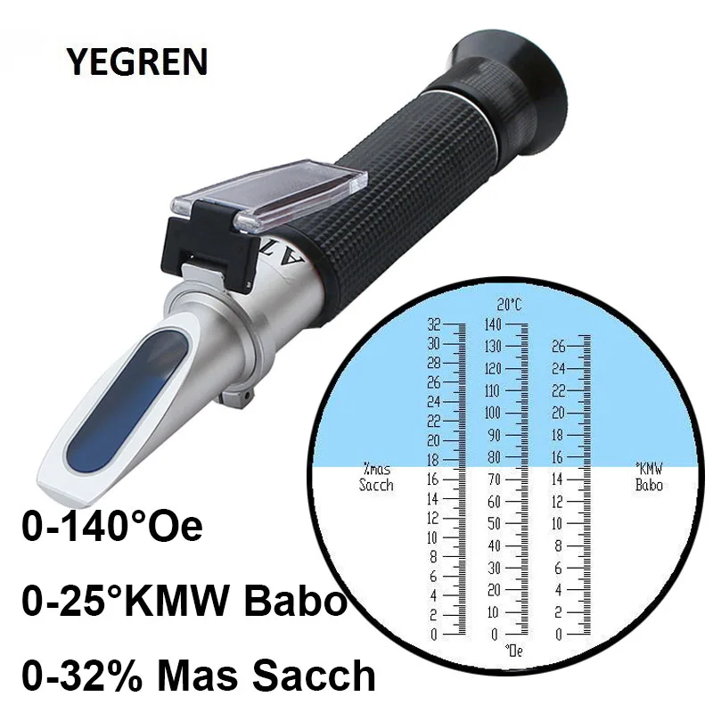 OE вино рефрактометр фруктовый сок по шкале брикса KMW Babo Mas Sacch тест er для фруктового вина тест на концентрацию сахара