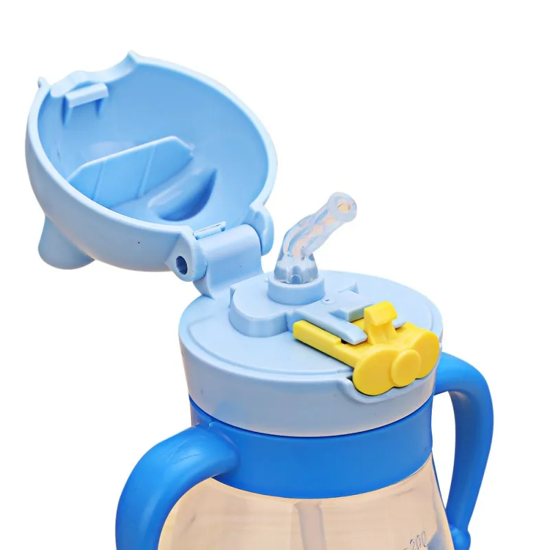Hot 200ml Baby Learn Feeding Bottle Cartoon Newborn Cup Drinking Water Straw Handle Bottle Sippy Training Cup Baby Food Cup