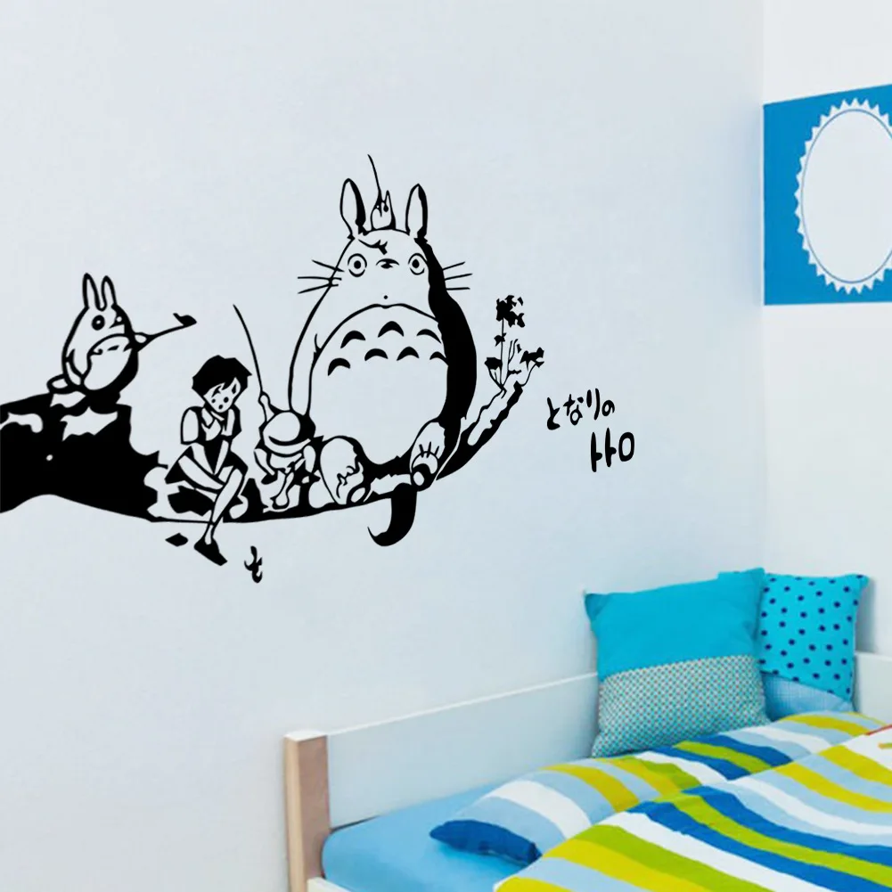 ZY8526 New Style Cartoon Animation Totoro CHILDREN'S Room Bedroom Wall Adhesive Paper Foreign Trade Wholesale Waterproof Removab