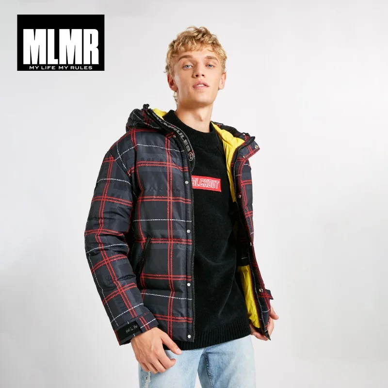 Goedkoop Jackjones Mannen Winter Plaid Gedrukt Warme Capuchon Donsjack 218312534