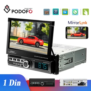 

Podofo 1 Din Car Radio Autoradio 7''Touch Screen Car Multimedia Player Mirror Link Auto MP5 Bluetooth USB FM AUX