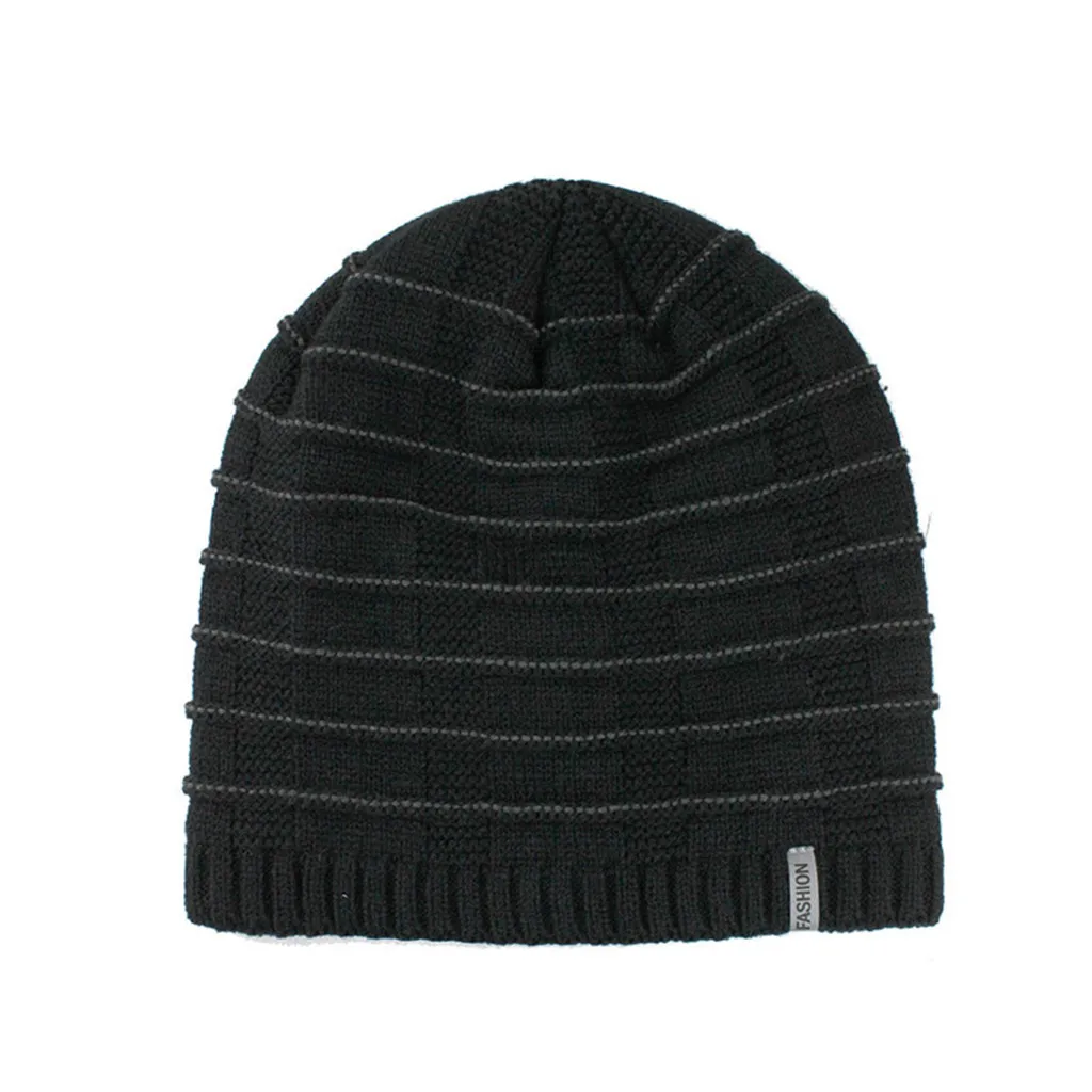 Мешковатая эластичная шапка с громоздким черепом gorros hombre invierno sombreros, мужская и женская мешковатая шапка, зимняя модная теплая объемная шапка - Цвет: Черный