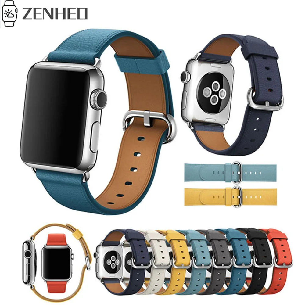 Классический ремешок для часов Apple Watch Series 4, 3, 2, 1 ремешок для часов с пряжкой 38 мм, 42 мм сменный ремешок для наручных часов