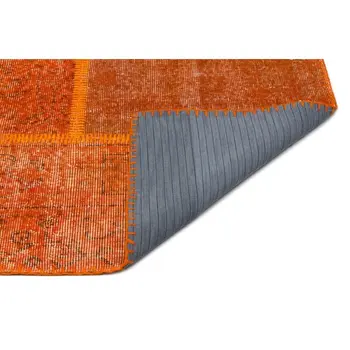 

Handmade Orange Vintage Overdyed Patchwork Area Rug 160x230 Cm-5'3''X7'7''