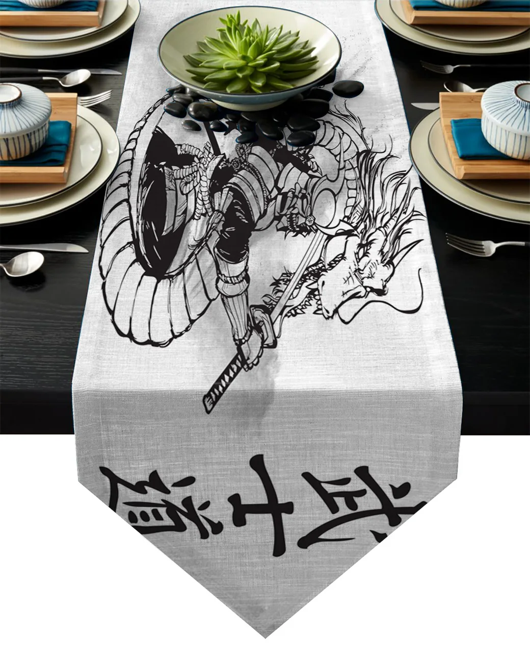 Japanese Samurai Table Runners Modern Dining Buffet Kitchen Table