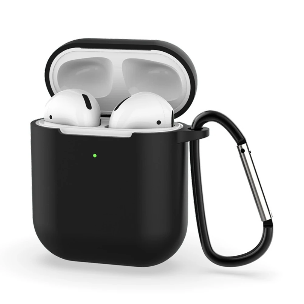 Горячий защитный чехол для наушников airpods 2-го Поколения Портативный Силиконовый чехол протектор для наушников с карабином