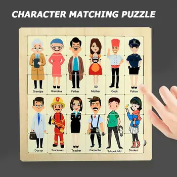 

36pcs Wooden Cartoon Cognition Matching Puzzles Early Education Intelligence Development Children Wisdom Development Toy