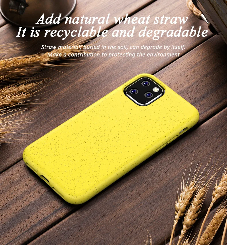 US $175.68 100Pcs Wholesale Wheat Straw Case For IPhone 12 Mini 11 Pro Max XS XR 7 8 Plus SE2 EcoFriendly Soft TPU Solid Color Back Cover