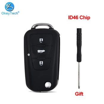

OkeyTech OEM Flip Fold Auto Remote Key With ID46 Chip 433MHZ 3 Buttons For Roewe MG5 MG7 MG GT GS 350 360 750 W5