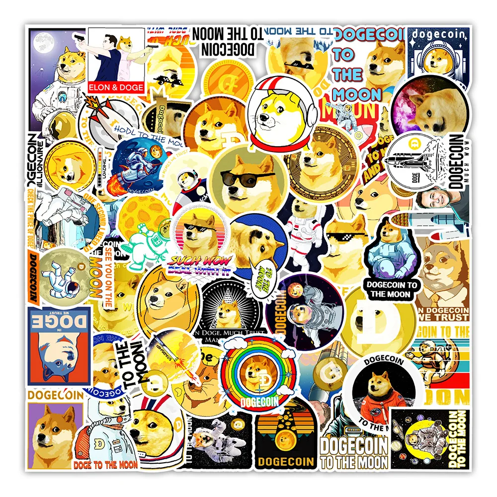 50 шт. стикеры Dogecoin s крутой космос астронавт Дож наклейка игрушка для сделай сам