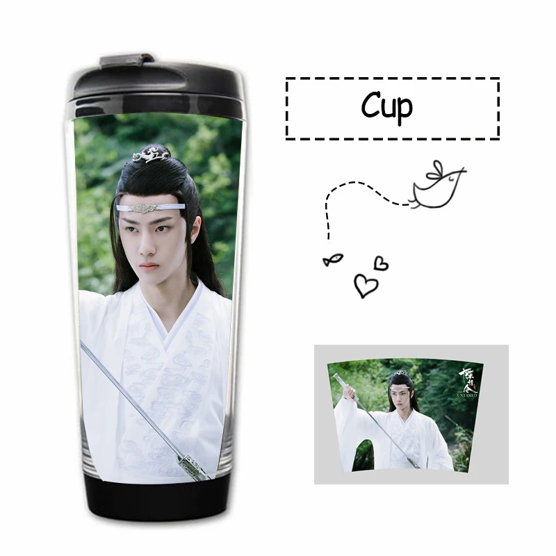 CHEN QING LING Wei WuXian Lan WangJi чашка для воды незатаенная кривая чашка с двойными стенками пластиковая чашка бутылка Xiao Zhan Wang Yibo