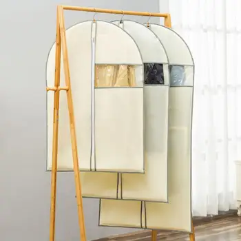 

Non-woven Clothes Dust Cover Fabric Case For Hanger Hanging-type Coat Suit Storage Bag Wardrobe Organizer Hanger