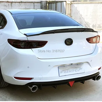 

For Mazda 3 Axela Sedan 4Doors 2020 Carbon Fiber rear boot Wing Spoiler Rear Roof Spoiler Wing Trunk Lip Boot Cover Car Styling