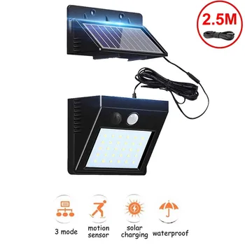 

30 LED Solar Powered Wall Lamp PIR Motion Sensor Waterproof Light Bulb Garden Light Outdoor Path Security 3 Sided Luminous indoo