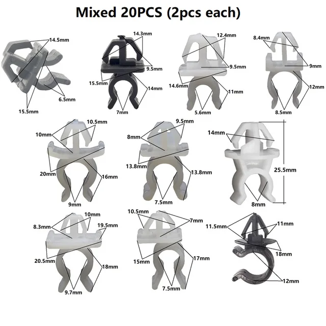 20 PCS Car Fastener Hood Bonnet Prop Rod Support Clip nylon plastic retainer for Toyota Nissan Benz Hyundai Honda MIX 20Pcs