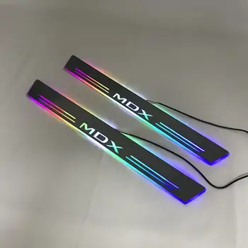 

Acrylic door sill plate strip with led decorative welcome light moving door scuff for acura mdx