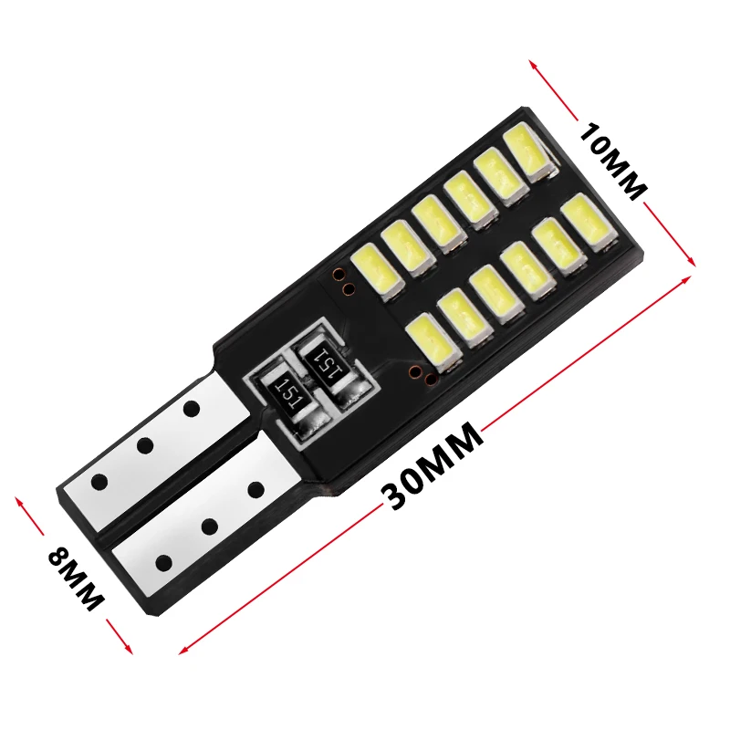 10 шт. CANBUS T10 24smd светодиодный свет лампы автомобиля без ошибок 3014 12 в супер яркая прозрачная лампа белый автомобиль аксессуары