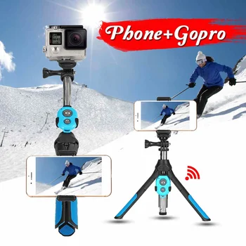 

3 in 1 Wireless bluetooth Selfie Stick Tripod for Gopro for iphone Foldable Handheld Monopod Shutter Remote Extendable Tripod