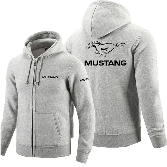2 Осень Зима Mustang Логотип толстовки на молнии печатных мужчин fleecel куртка с капюшоном толстовки молнии Толстовка d - Цвет: 2