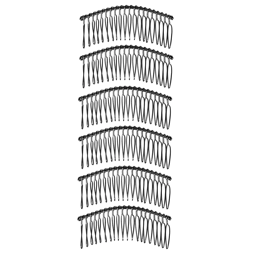 6 Pieces 20 Teeth Hair Clip Combs Metal Wire Hair Combs Wire Twist Bridal Wedding Veil Combs, 1.46 x 2.91 inch