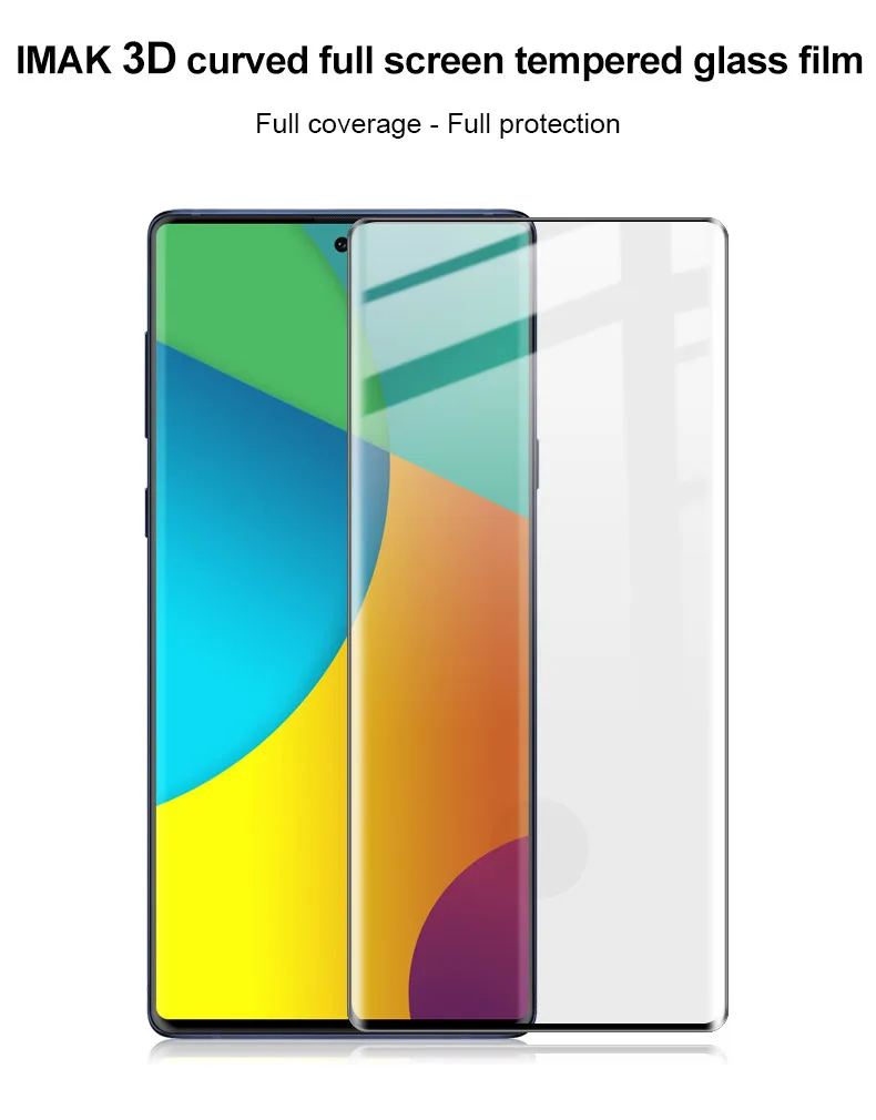 IMAK 3D изогнутый полный экран протектор для samsung Galaxy Note 10 Pro закаленное стекло для Galaxy Note 10 профессиональная защитная пленка