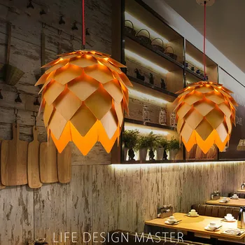 

Nordic Creative Log Pendant Lights Modern Simple Dining Room Table Hanging Lamp Led Bar Study Wood Pine Suspended Luminaire Lamp