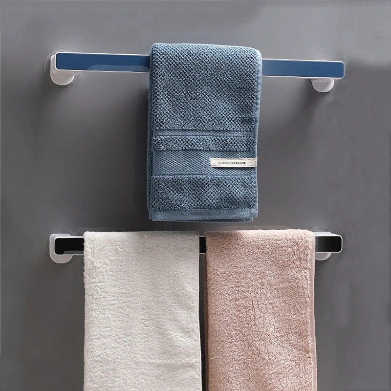 Wall-Mounted Towel Rack for Bathroom, Free Punching, Suction Cup Hook, Towel Shelf, Finishing Bar