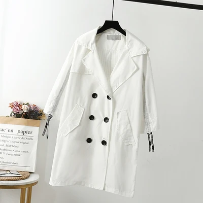 Новая женская Повседневная Тренч оверси винтажная выстиранная верхняя одежда свободная одежда