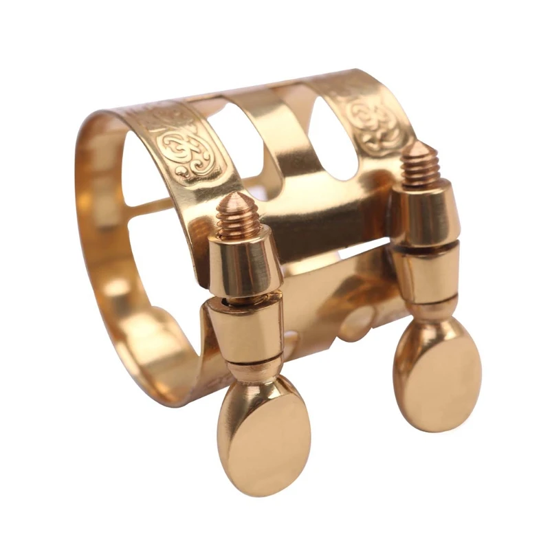 Alto Tenor Sax Saxophone Ligature Fastener Silver Color Metal Sturdy Plastic Ebonite Mouthpieces Saxophone Accessory
