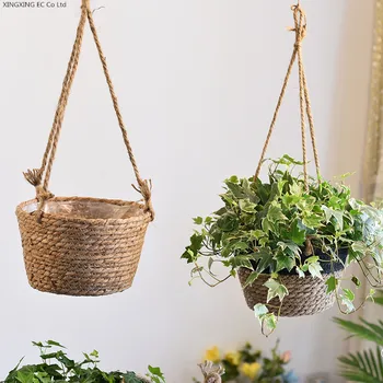 

Rattan Flower Basket Creative Multifunctional Hanging Basket Home Decoration Simple Living Room Decoration Living Room Crafts