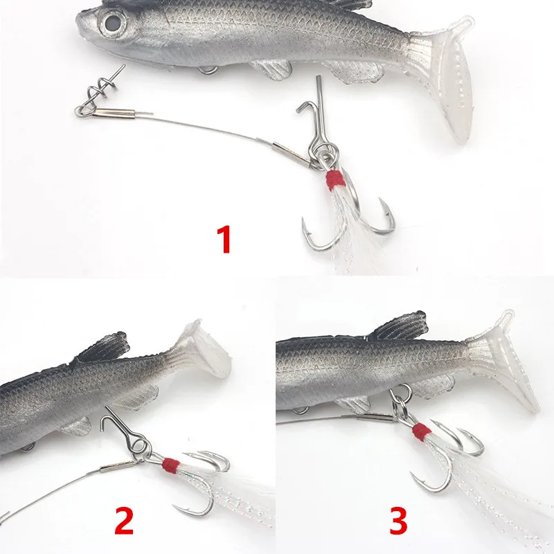 Rompin 100pcs Stainless steel soft bait Stinger spike fishing soft lure Latch pin rigs String Hook Connector Needle Accessories Rompin 100pcs Stainless steel soft bait Stinger spike fishing soft lure Latch pin rigs String Hook Connector Needle Accessories