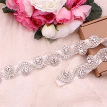 Luxury Bridal Belt Gold Rhinestone Applique Wedding Sash Beaded Bridal Sash Bride Accessories Women Diamond Belt