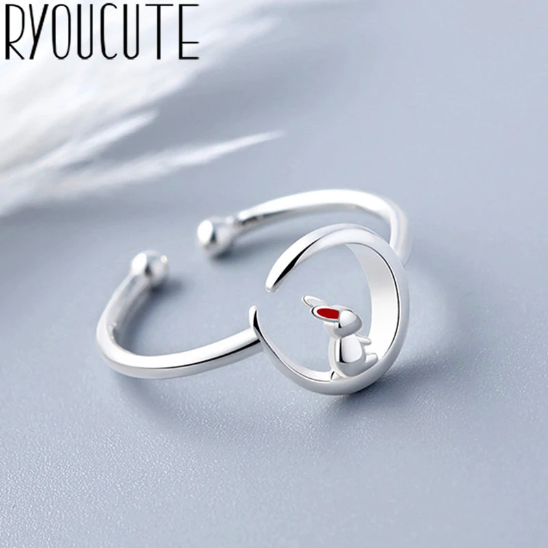 Personality Boho Cat Rabbit Rings for Women Jewelry Big Antique Rings Girls Christmas