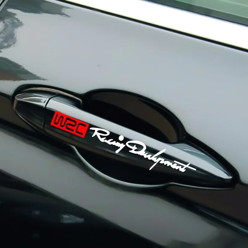 TOSPRA автомобильный Стайлинг Мода WRC разработка креативная ручка двери автомобиля двойной цвет дизайн наклейки Авто ручка наклейки 4 шт./компл