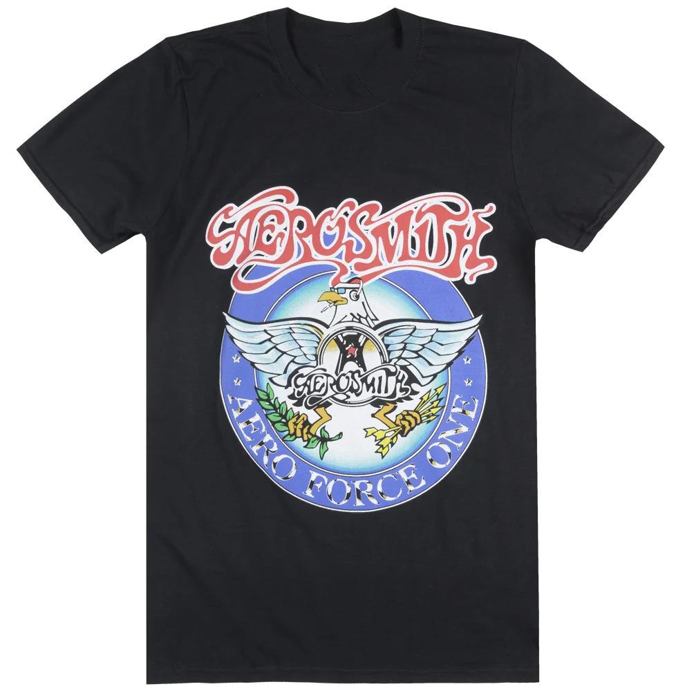 Adult Men/'s White Music Rock Band Aerosmith Aero Force Short Sleeve T-Shirt Tee