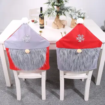 

Christmas Decorations For Home Table Red Hat Decor Dinner Chair Cover Christmas Ornaments Personalized Деревянный