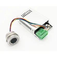 K216 + r503 tempo de relé, placa com controle de impressão digital 0.5s-20s com controle remoto e luz indicadora de anel módulo de impressão digital