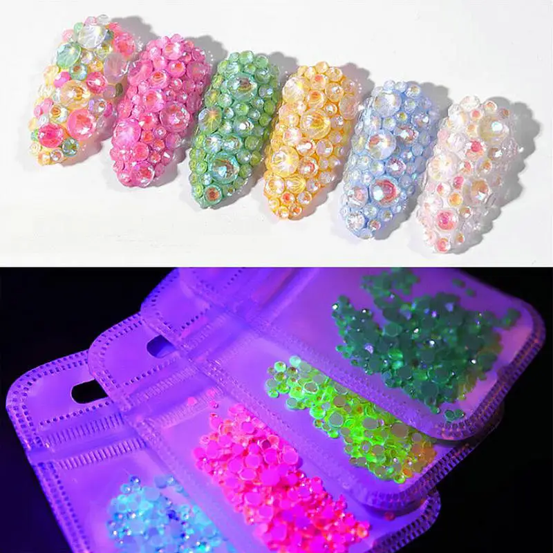 SS6-SS20 микс 3D блестки светящиеся Стразы DIY эпоксидная смола ювелирные изделия
