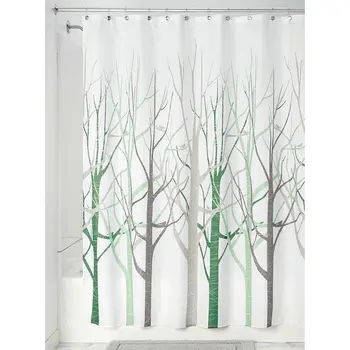 

Forest Trees Printed 3d Bath Curtains Waterproof Polyester Fabric Washable Bathroom Shower Curtain Screen with Hooks Accessories