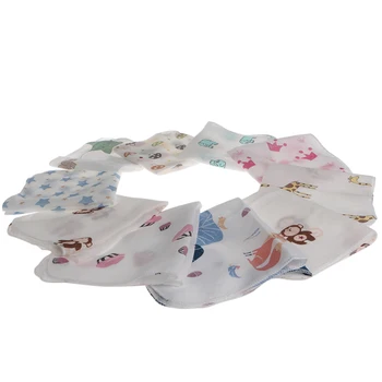 

2020 New Baby Infant Towel 28*28cm Muslin Towel Handkerchiefs Two Layers Wipe Towel 10pcs/pack MAR1_30