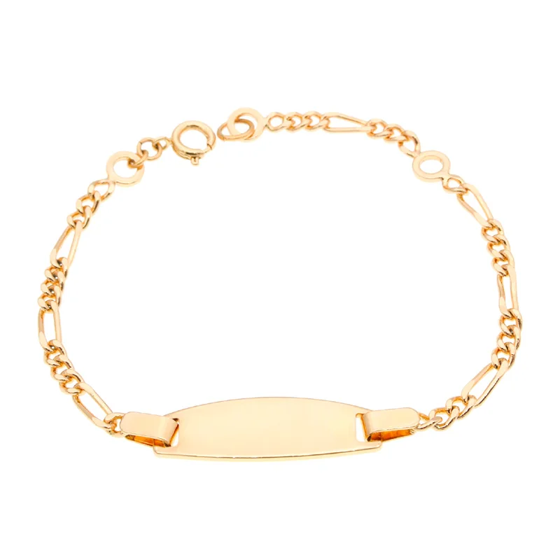 No Name золотые детские браслеты детские украшения крестины браслет Pulsera Bebe Figaro цепи браслет Kinder повязки бразильский B0127