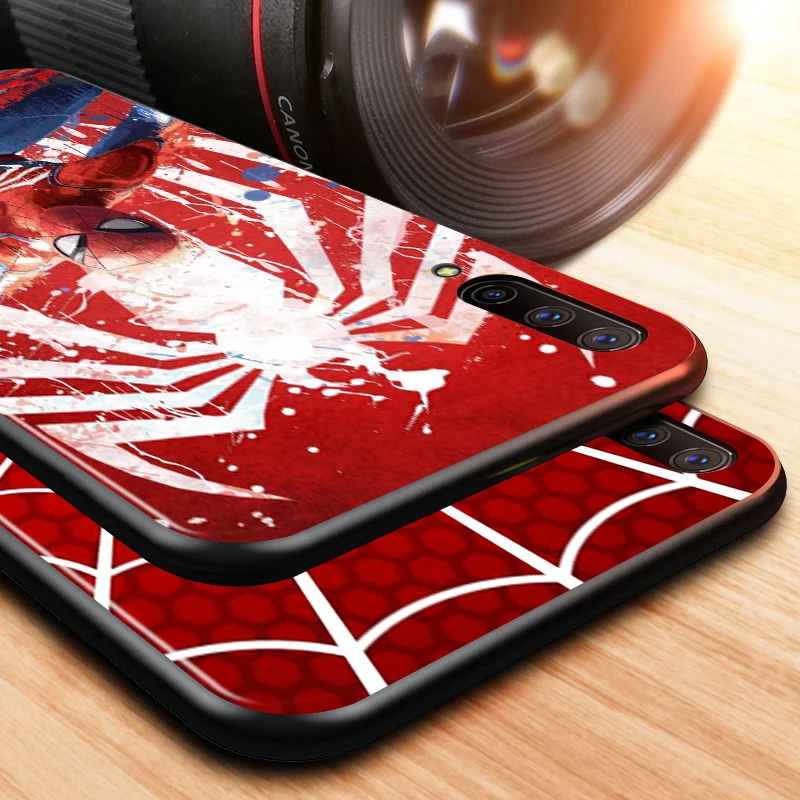 silicone case for samsung Spiderman Marvel for Samsung Galaxy A90 A80 A70 A60 A50 A40 A30 A20 A2Core A10 Silicone Soft Black Phone Case Cover kawaii samsung cases