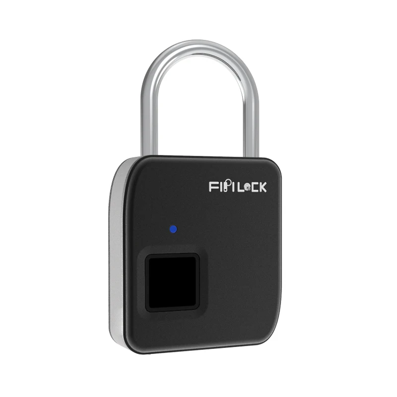 Fipilock Smart Fingerprint Lock Keyless USB Rechargeable Access IP65 Waterproof Anti-Theft Security Padlock Door Luggage Lock - Цвет: black with silver