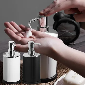 

500ml High capacity New Creative Kitchen Bathroom Manual Press Liquid Soap Dispenser Soap Box Sponge Dish with Ring Holder Sets