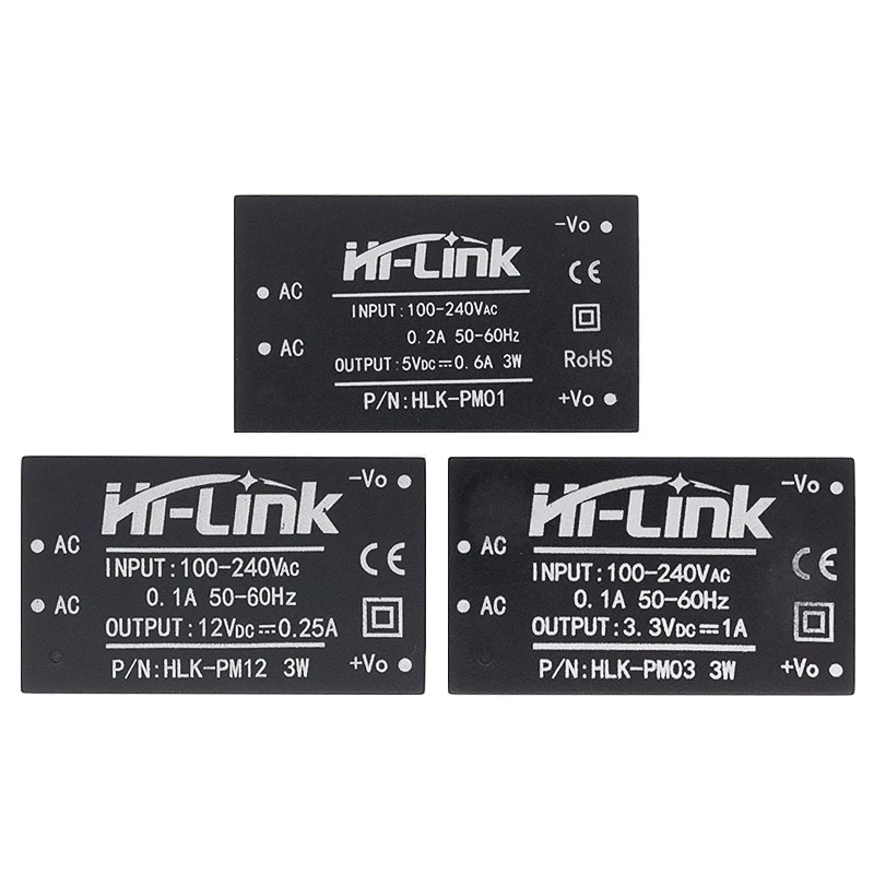 

10pcs HLK-PM01 HLK-PM03 HLK-PM12 AC-DC 220V mini power supply module,intelligent household switch power supply module